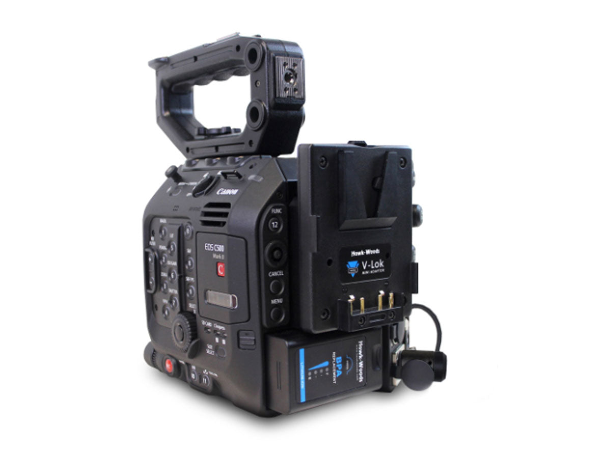 Hawk-Woods V-Lok mini Canon C300 mk3, C500 mk2 camera mount - 1x d-tap