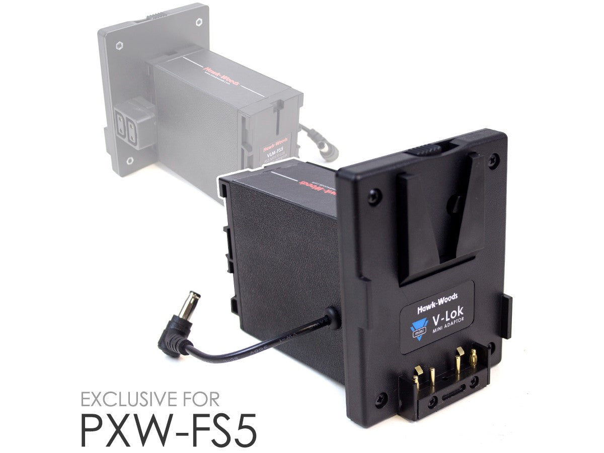 Hawk-Woods V-Lok mini Sony FS5 camera mount - 2x d-tap