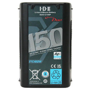 IDX DUO-C150P 145Wh High-Load Li-Ion V-Mount Battery w 2x D-Tap and USB-PD