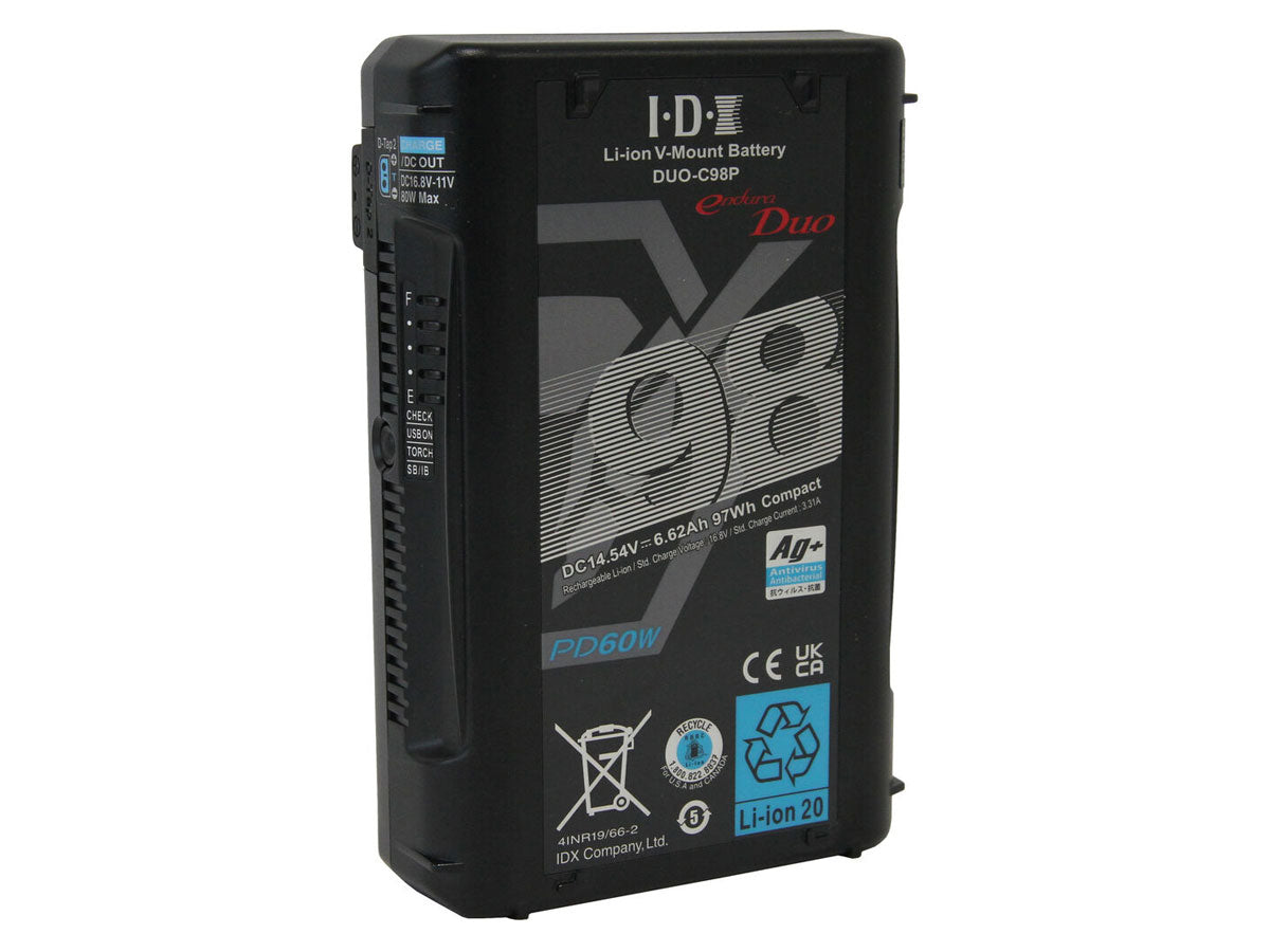 IDX DUO-C98P 96Wh High-Load Li-Ion V-Mount Battery w 2x D-Tap and USB-PD