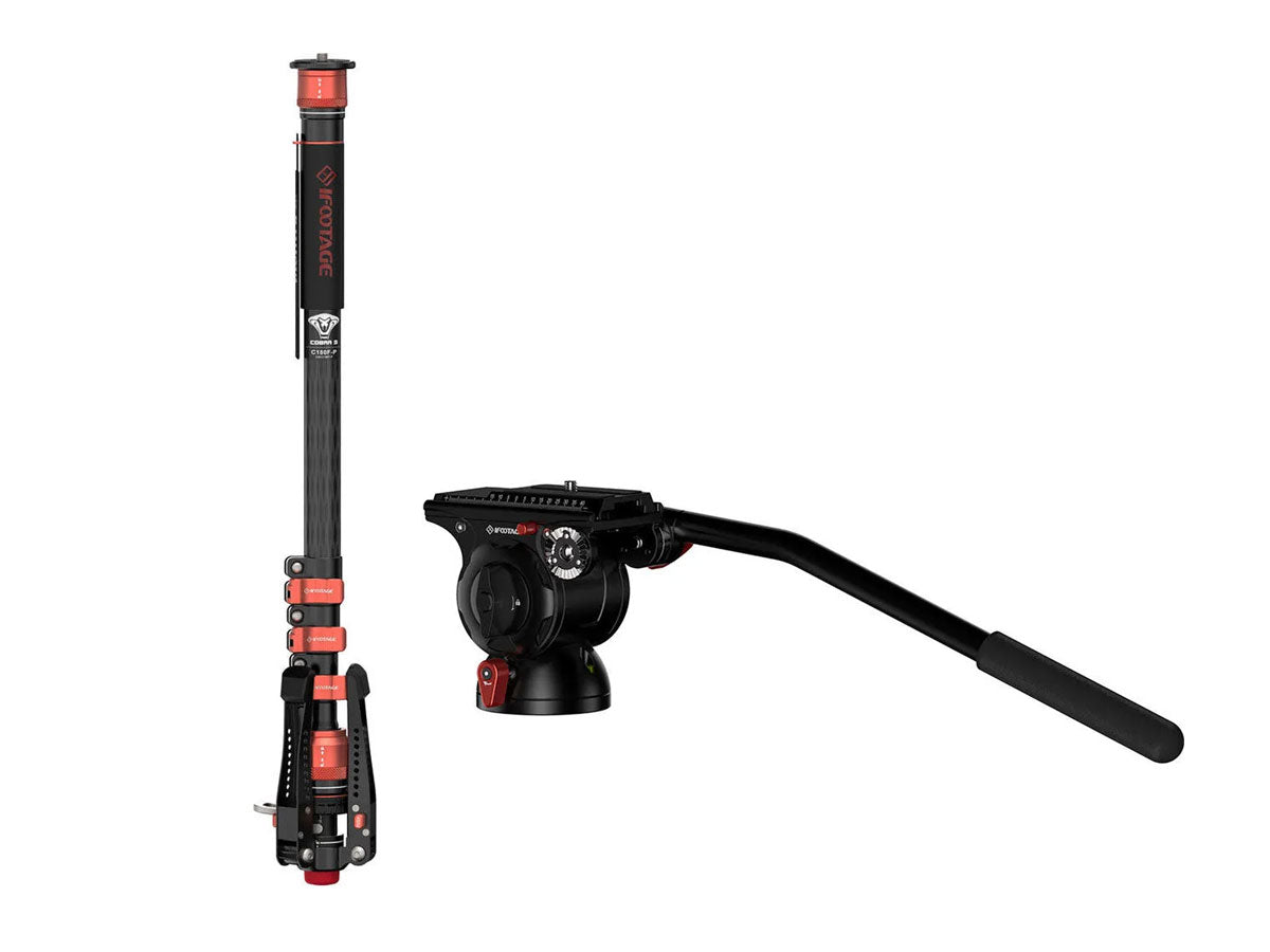 iFootage Cobra 3 C180F-P Monopod & Komodo K5S Fluid Head Bundle