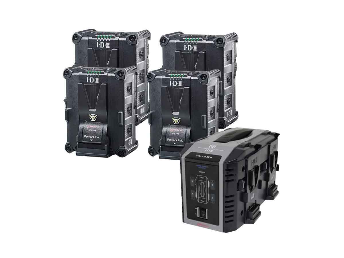 IDX 4 x IPL-98 Battery and VL-4SE Simultaneous Charger Kit