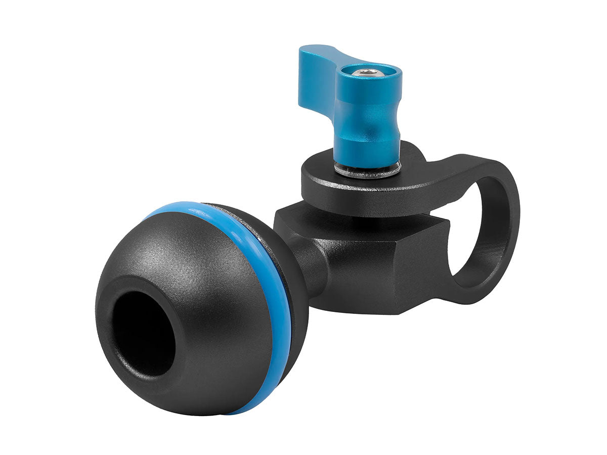 Kondor Blue Ball Head to 15mm Rod Clamp for Magic Arms - Raven Black