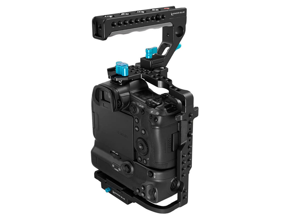 Kondor Blue Canon R5/R6/R Cage with Battery Grip (Top Handle) - Black