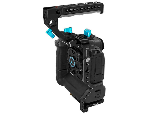 Kondor Blue Canon R5/R6/R Cage with Battery Grip (Top Handle) - Black
