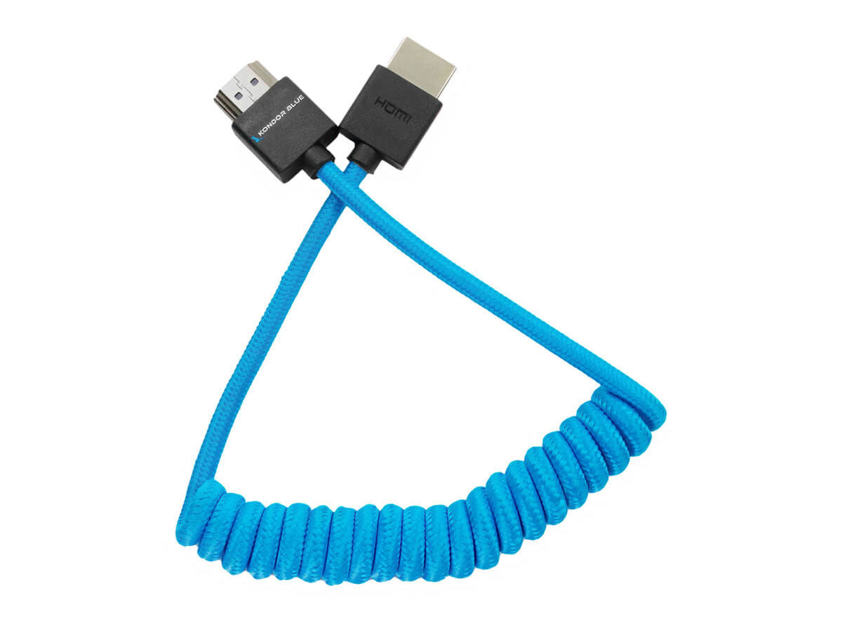 Kondor Blue Coiled Mini HDMI to Full HDMI (12-24") - Blue