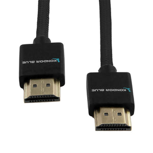 Kondor Blue HDMI to HDMI 16" Braided Cable for On-Camera Monitors - Raven Black