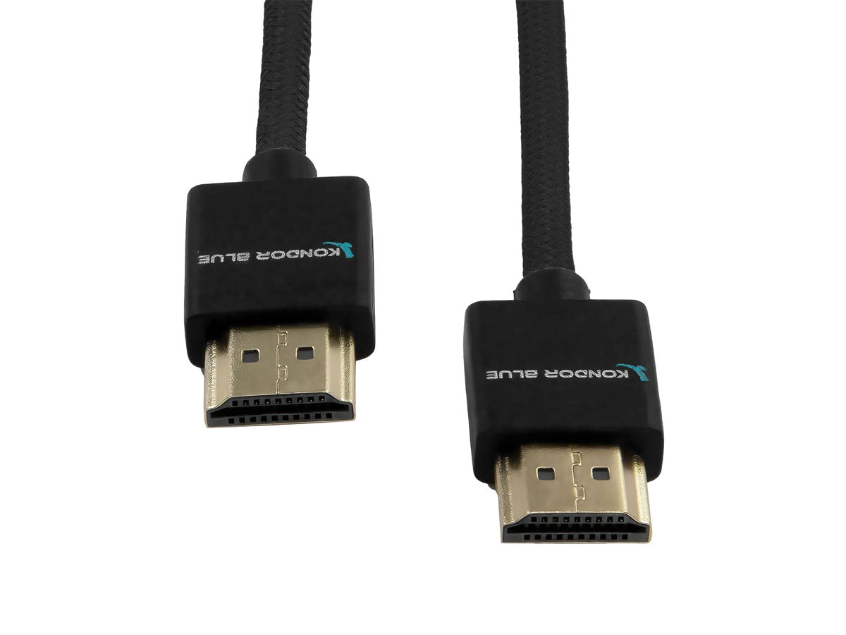 Kondor Blue HDMI to HDMI 16" Braided Cable for On-Camera Monitors - Raven Black
