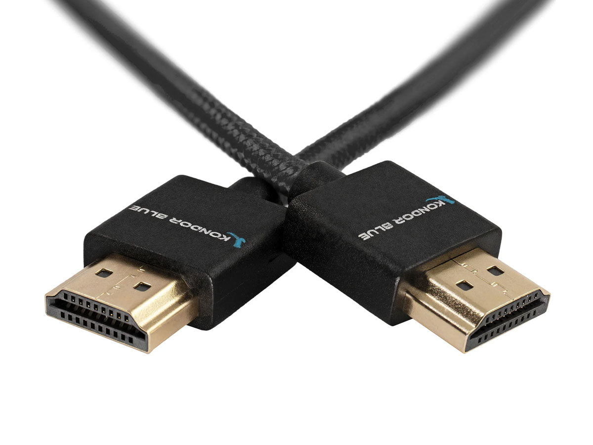 Kondor Blue HDMI to HDMI 16" Braided Cable for On-Camera Monitors - Raven Black
