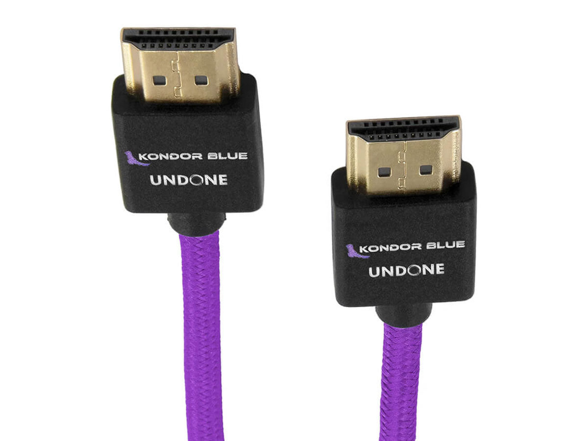 Kondor Blue HDMI to HDMI High Speed 4K 3D Nylon Braided Male Cable - 18"