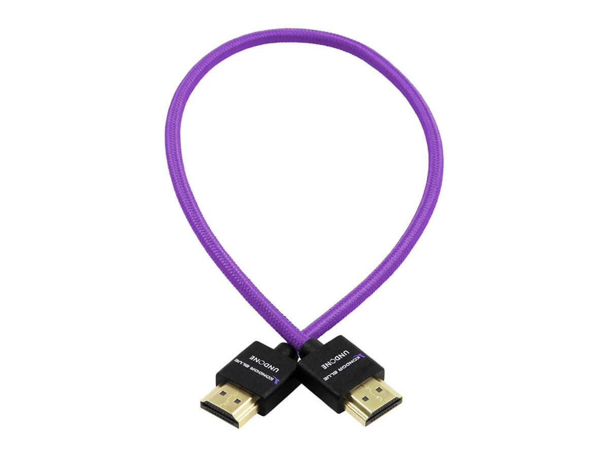 Kondor Blue HDMI to HDMI High Speed 4K 3D Nylon Braided Male Cable - 18"