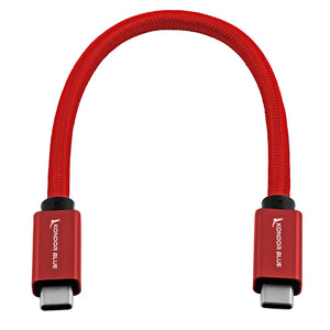 Kondor Blue USB C to USB C High Speed Cable for SSD Recording - 8.5" (Cardinal Red)