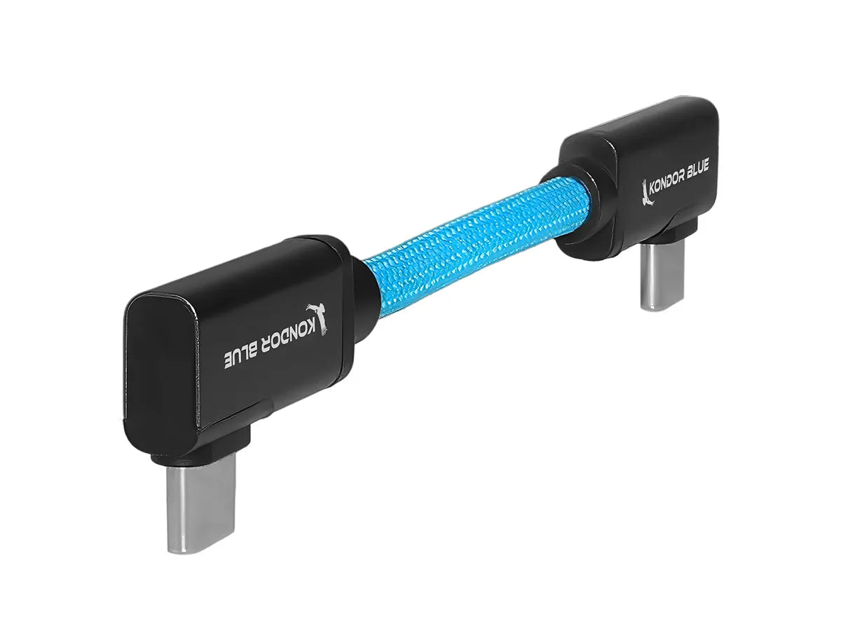 Kondor Blue 4" USB-C 3.2 Dual Right Angle Cable