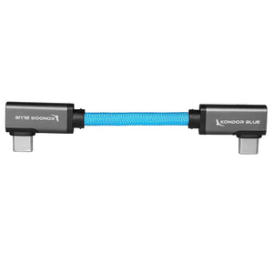 Kondor Blue 4" USB-C 3.2 Dual Right Angle Cable
