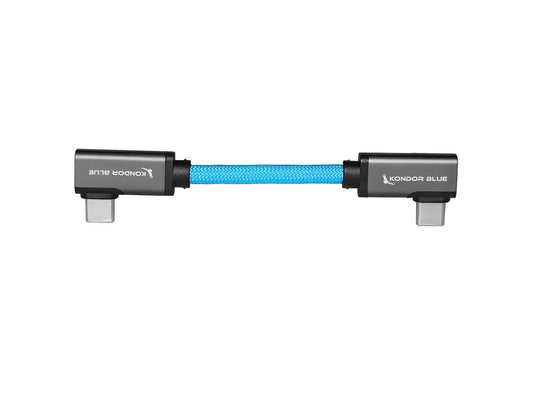 Kondor Blue 4" USB-C 3.2 Dual Right Angle Cable