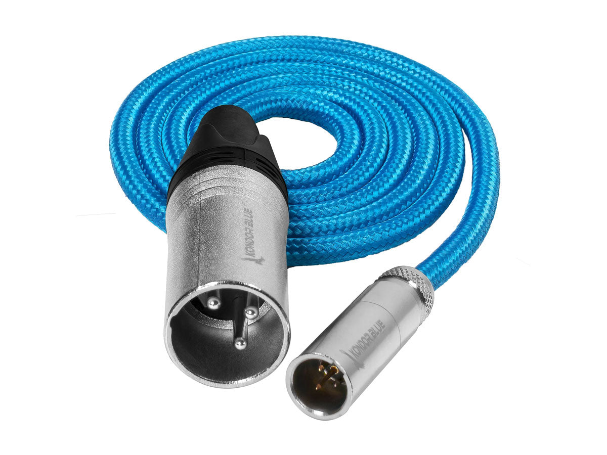 Kondor Blue Mini XLR Male to XLR Female Cable - 10ft