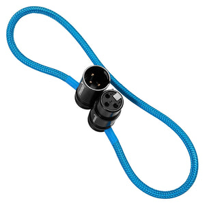 Kondor Blue 16" Straight Low Profile Right Angle XLR Cable