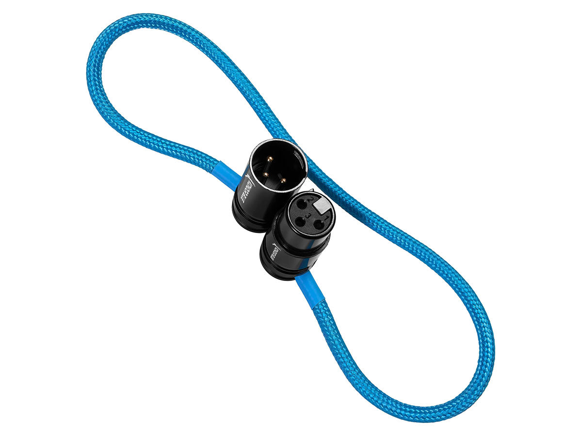 Kondor Blue 16" Straight Low Profile Right Angle XLR Cable