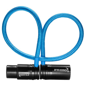 Kondor Blue 16" Straight Low Profile Right Angle XLR Cable