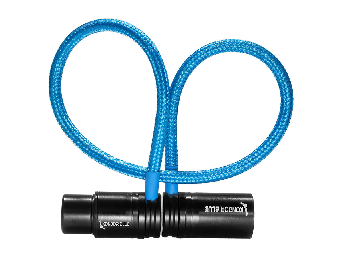 Kondor Blue 16" Straight Low Profile Right Angle XLR Cable