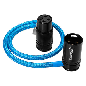 Kondor Blue 16" Straight Low Profile Right Angle XLR Cable
