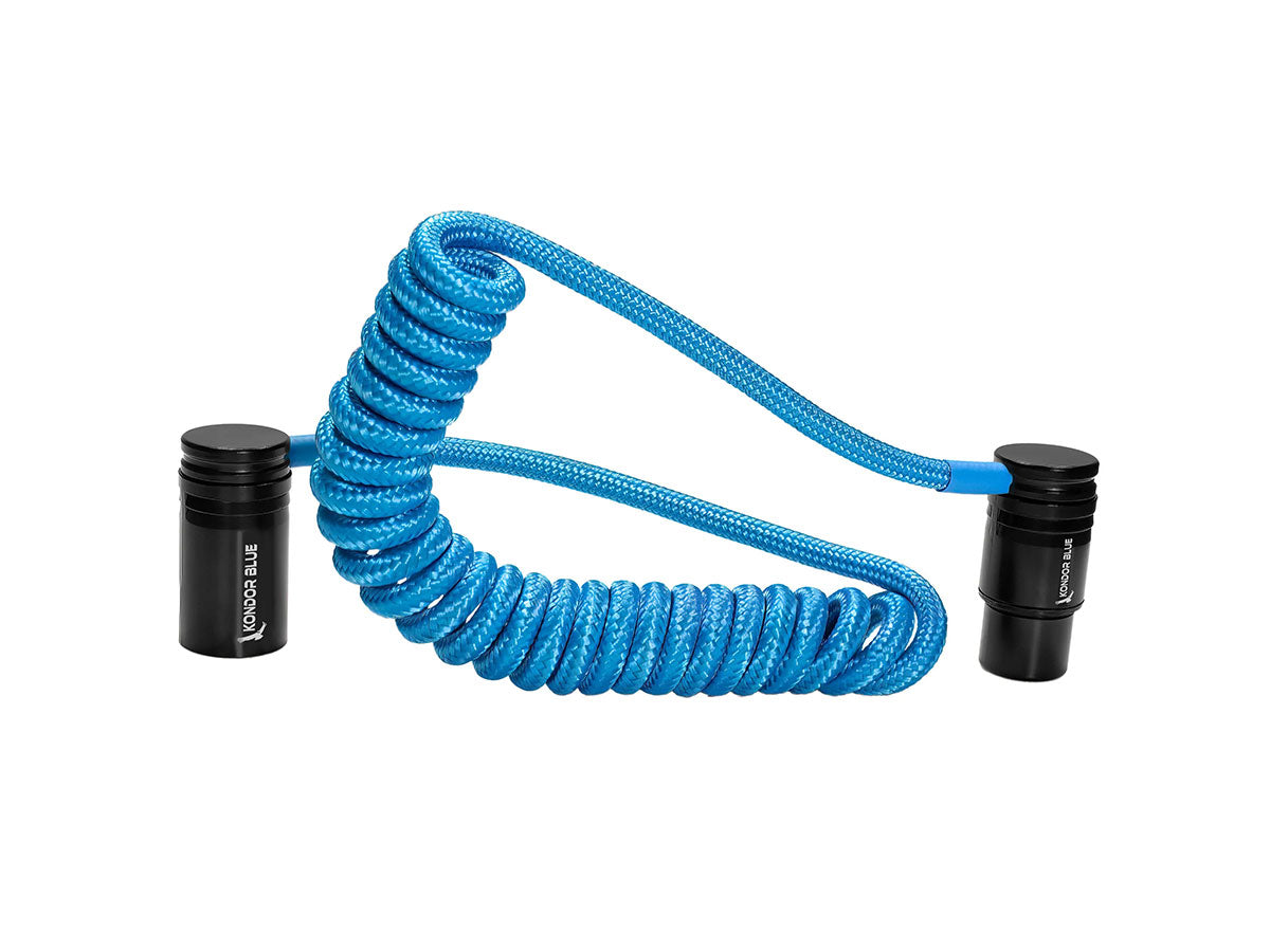 Kondor Blue 12-24" Coiled Low Profile Right Angle XLR Cable