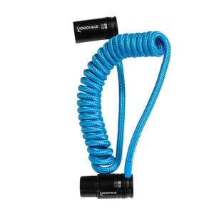 Kondor Blue 12-24" Coiled Low Profile Right Angle XLR Cable