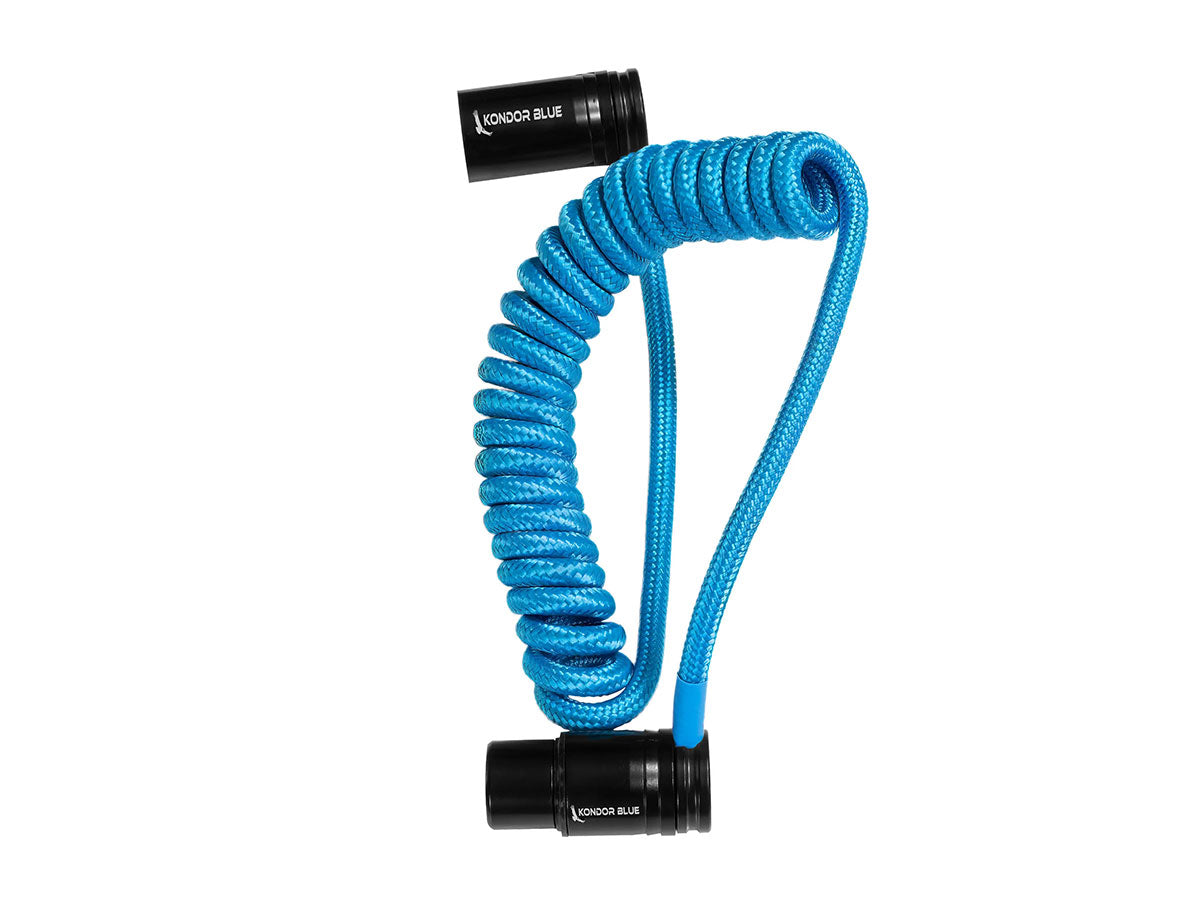 Kondor Blue 12-24" Coiled Low Profile Right Angle XLR Cable