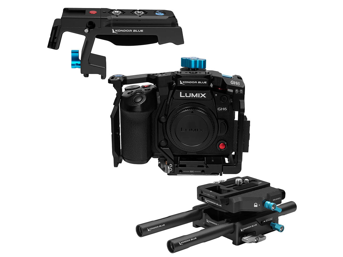 Kondor Blue Panasonic LUMIX GH6 Cage Base Rig MKII (Raven Black)