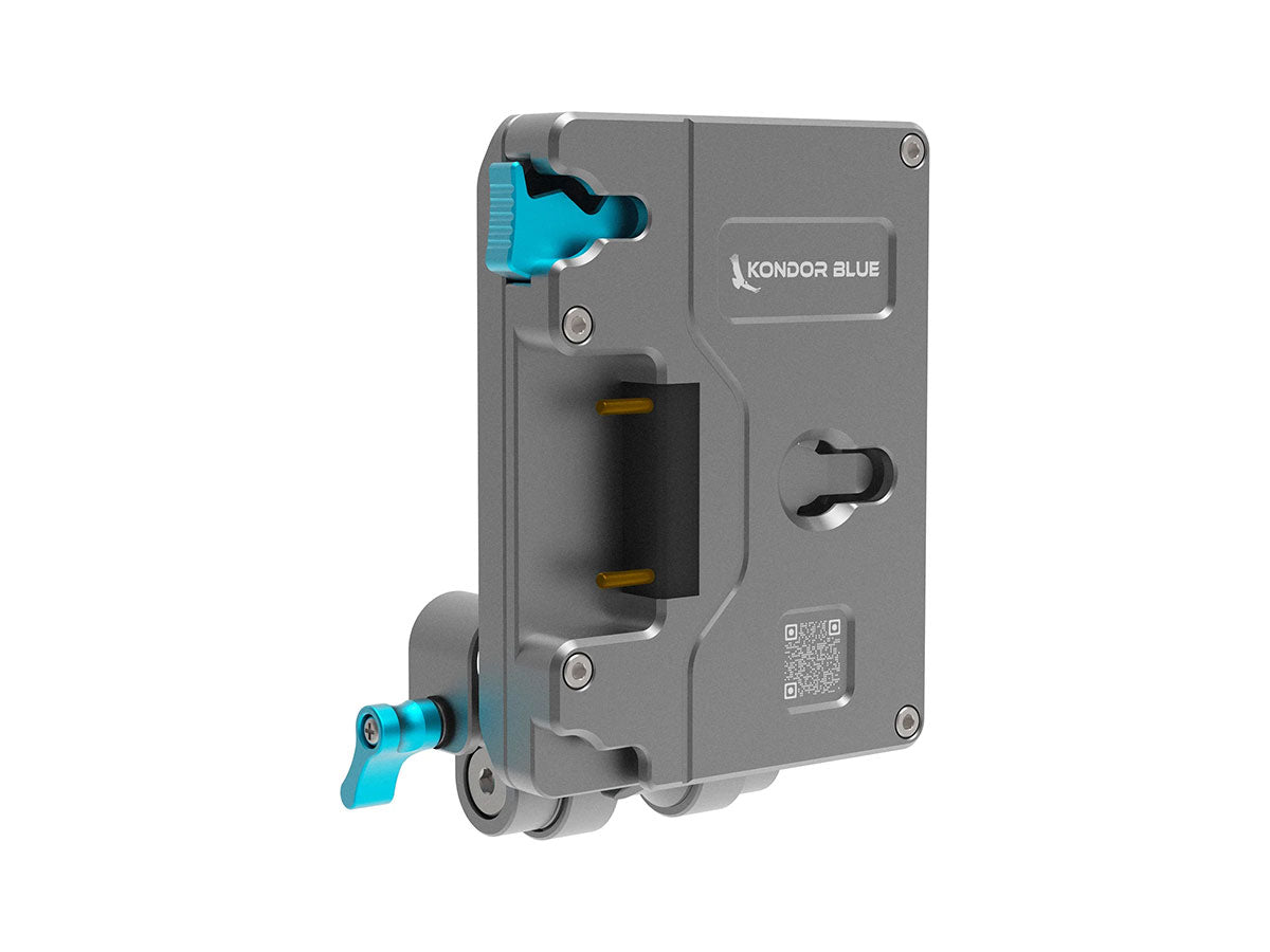 Kondor Blue Gold Mount Pro Battery Plate with Swiveling Rod Block - Space Grey
