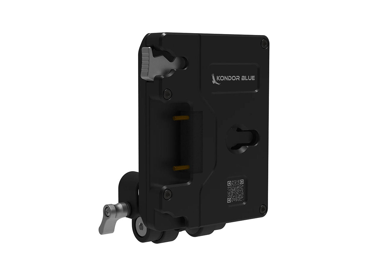 Kondor Blue Gold Mount Pro Battery Plate with Swiveling Rod Block - Raven Black