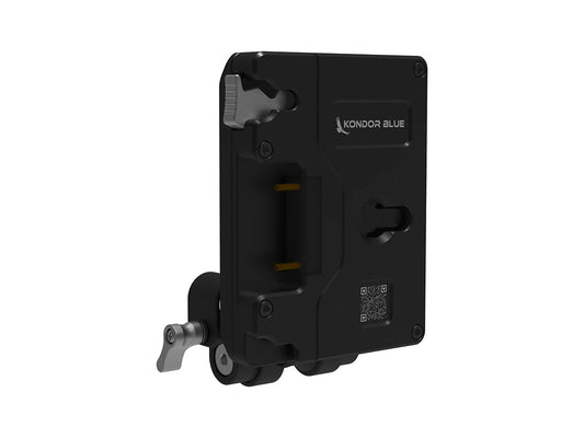 Kondor Blue Gold Mount Pro Battery Plate with Swiveling Rod Block - Raven Black