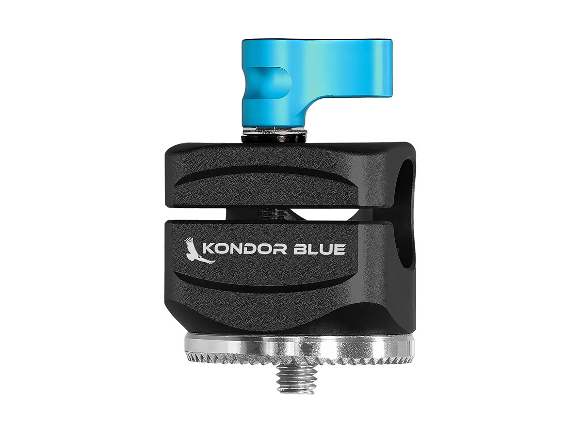 Kondor Blue Rosette To Perpendicular 15mm Rod Clamp - Raven Black