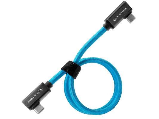 Kondor Blue USB-C to USB-C Right Angle Cable - 24 Inch