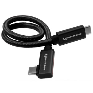 Kondor Blue USB 3.1 Gen 2 Type-C to USB Type-C Right Angle Cable - Black