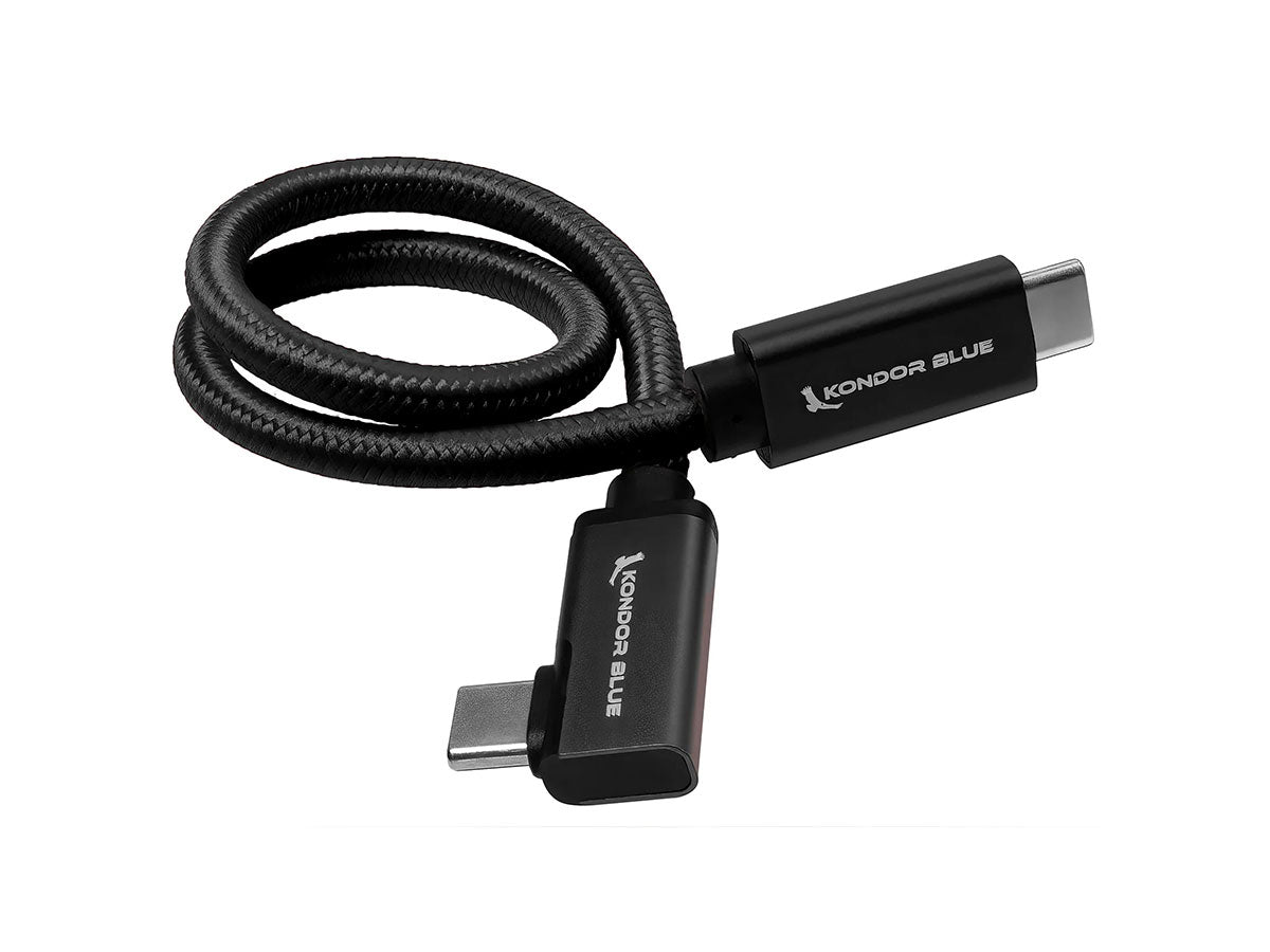 Kondor Blue USB 3.1 Gen 2 Type-C to USB Type-C Right Angle Cable - Black