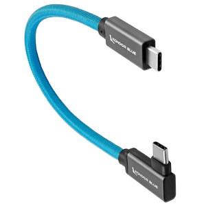 Kondor Blue USB-C to USB-C High Speed Cable for SSD Recording - Right Angle (12")