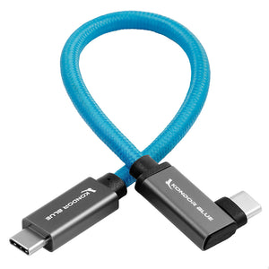 Kondor Blue USB-C to USB-C High Speed Cable for SSD Recording - Right Angle (12")