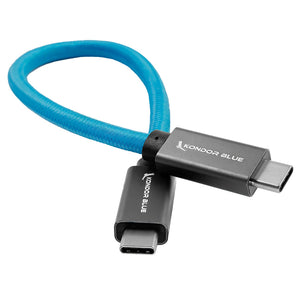Kondor Blue USB-C to USB-C High Speed Cable for SSD Recording - Right Angle (12")