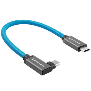 Kondor Blue USB-C to USB-C High Speed Cable for SSD Recording - Right Angle (12")