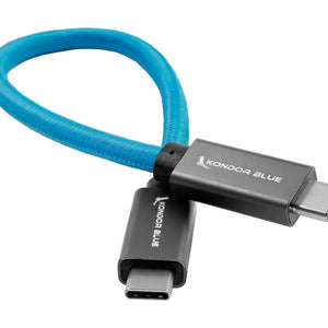 Kondor Blue USB C to USB C High Speed Cable for SSD Recording - (8.5")