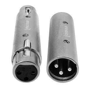 Kondor Blue Pair of XLR Adapters - Male to Male & Female to Female 3 Pin Adapters