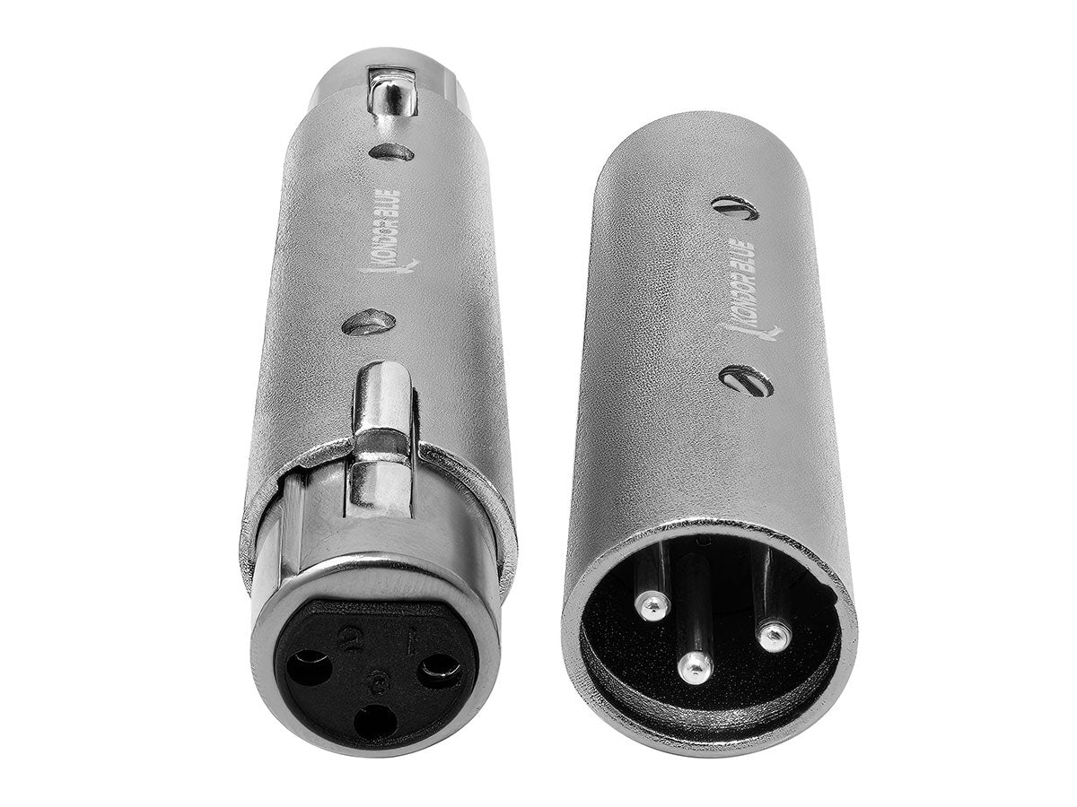Kondor Blue Pair of XLR Adapters - Male to Male & Female to Female 3 Pin Adapters