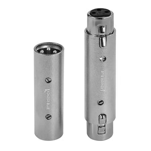 Kondor Blue Pair of XLR Adapters - Male to Male & Female to Female 3 Pin Adapters