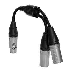 Kondor Blue Dual Male XLR To Female XLR Audio Y Splitter Cable