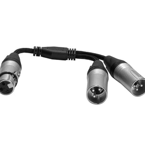 Kondor Blue Dual Male XLR To Female XLR Audio Y Splitter Cable