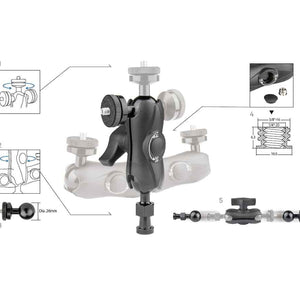 Kupo 6" Double Socket Arm With Knob