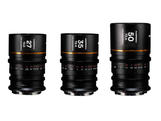 Laowa Nanomorph 3 Lens Kit - 27/35/50mm (Amber) - Sony E Mount