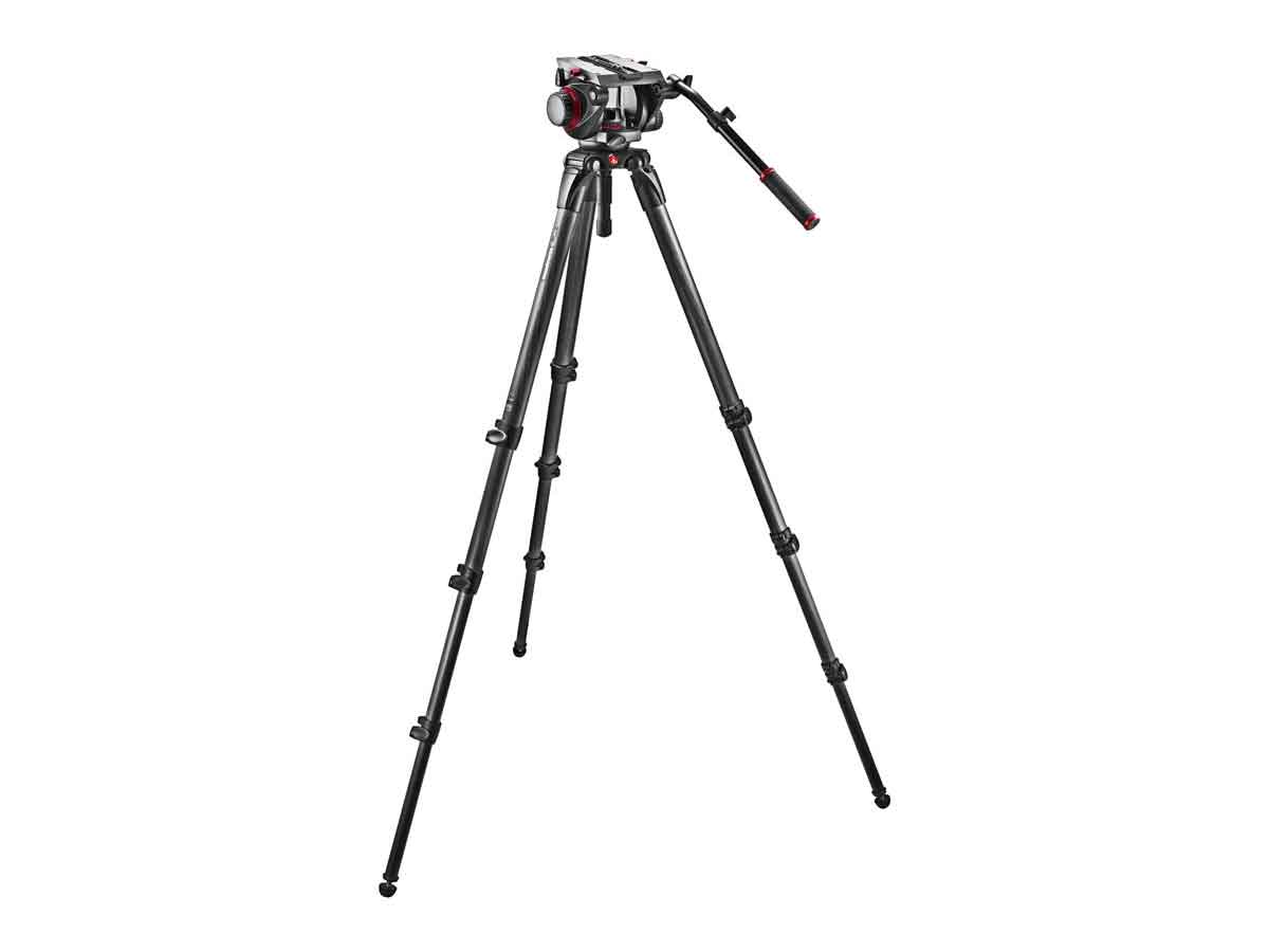 Manfrotto Pro Single CF Kit 100, Fluid Drag and Sliding Camera Plate