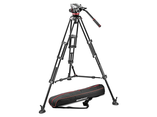 Manfrotto Aluminium Tripod With Sliding Plates | MVH502A Video Head